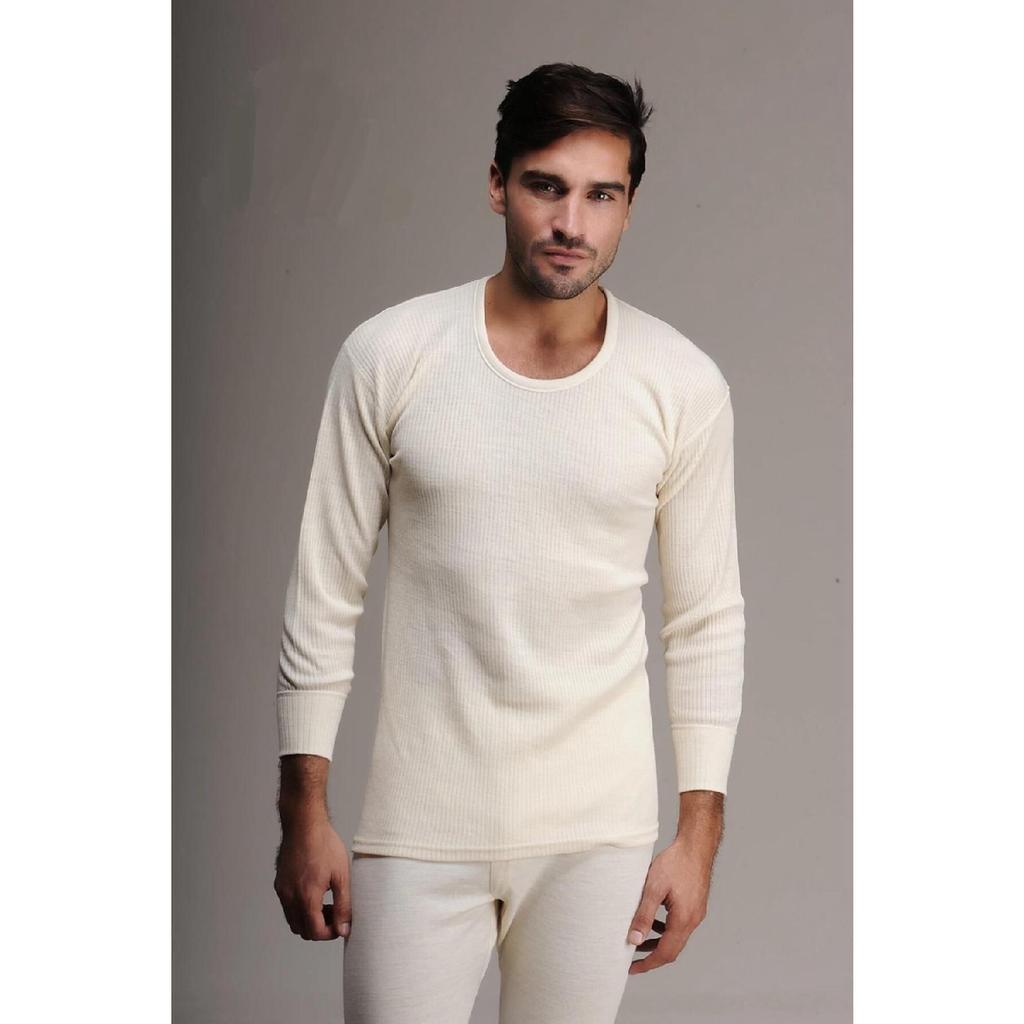 Мужская майка из 100% шерсти с длинными рукавами, колготки, комплект нижнего белья 1002–1001– 1 комплект