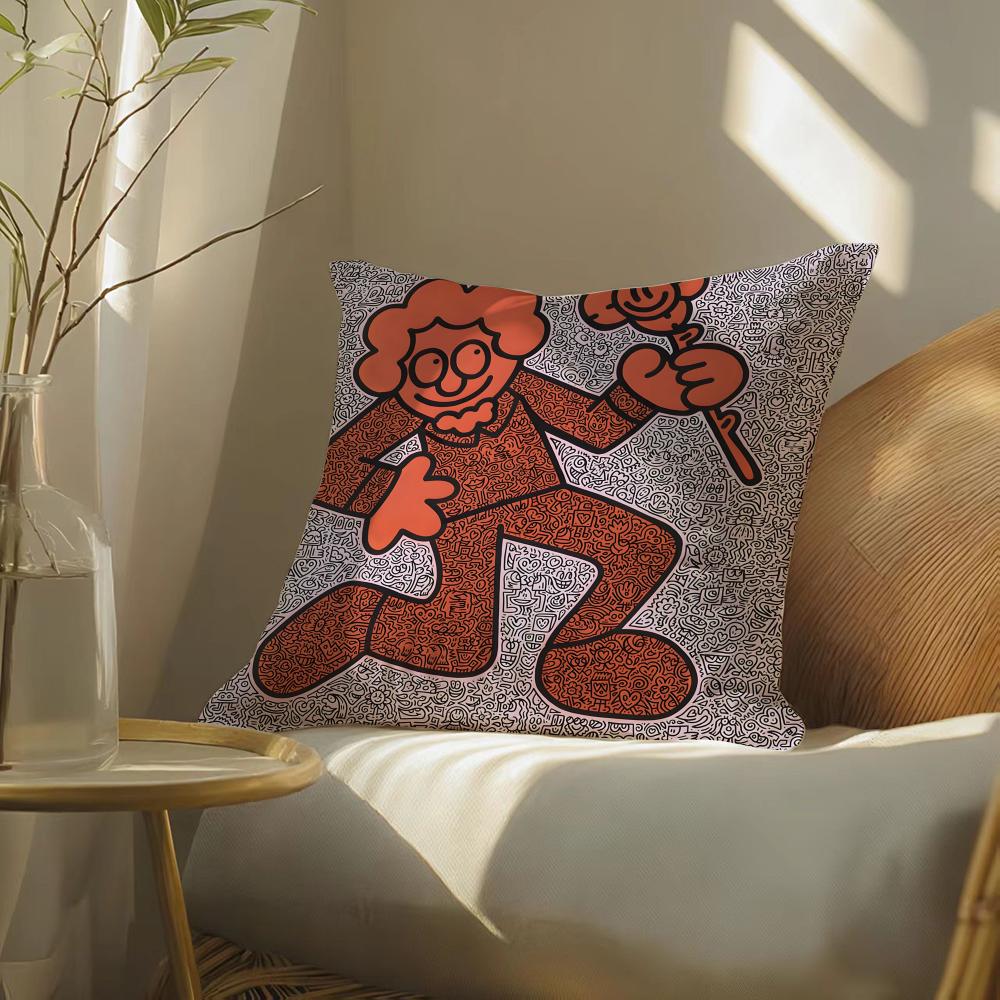 Знаменитый Гений Граффити Арт Mr Doodle Наволочка Двусторонняя Плюшевая Подушка для Дивана Чехлы Органический Дышащий Невидимая Молния