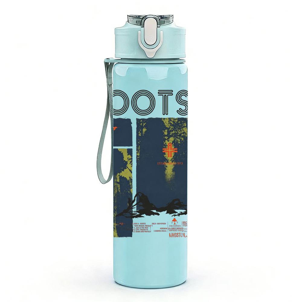 1PC Roots Reggae Band Retro Block Text Print 750ml Portable Sports Water Bottle Leakproof Gym Outdoor Travel Drink Cup