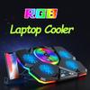 2022 Coolcold Охладитель для ноутбука RGB Игровой ноутбук Прохладная подставка Эргономика Пять вентиляторов 2 USB-порта С HD-дисплеем Для 14-17 дюймов