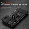 KEYSION Shockproof Case for Xiaomi POCO M6 4G Slide Push Pull Camera Lens Protection Ring Stand Phone Back Cover for Redmi 13