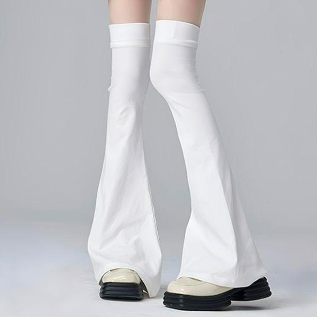 Japanese Lolita Over Knee High Sock Harajuku 60cm Long Leg Warmers Women Stockings Fashion Black White Cotton Boot Cover Socks