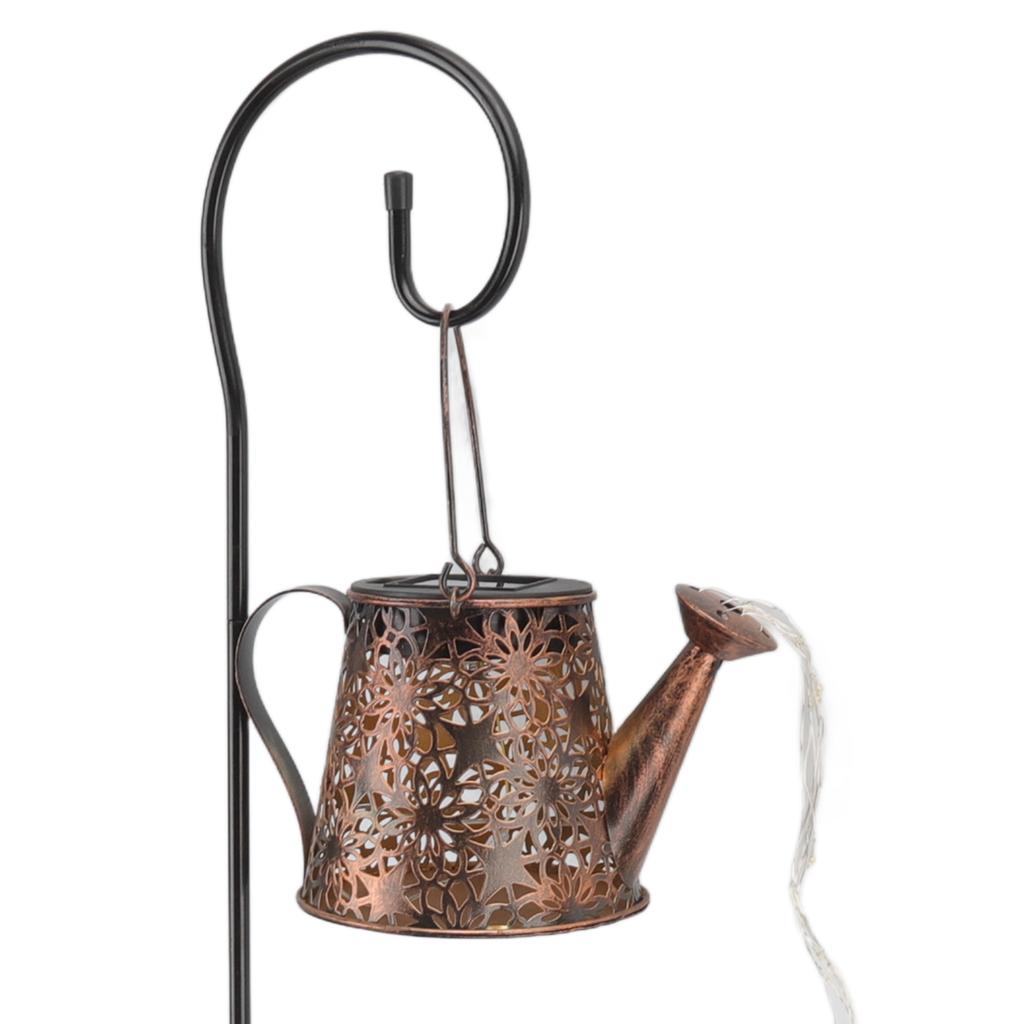 Solar Watering Can Lights Outdoor Garden Solar Lights Decorations Metal Retro Lamp for Patio Lawn