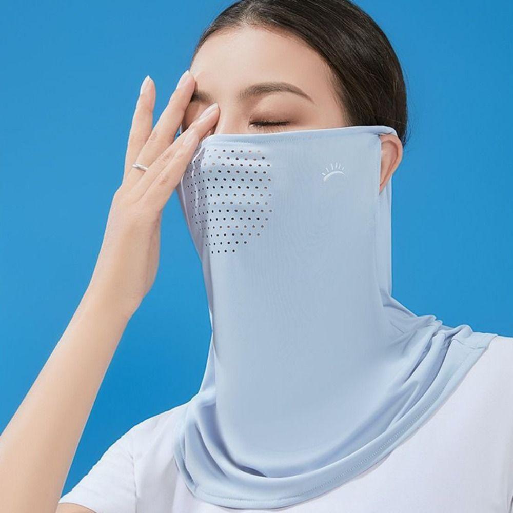 Summer Face Scarves Face Cover Solid Color Sunscreen Face Scarf Breathable Neck Wrap Cover Golf