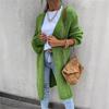 New Solid-color Mid-length Knitted Cardigan Sweater for Women In Autumn and Winter