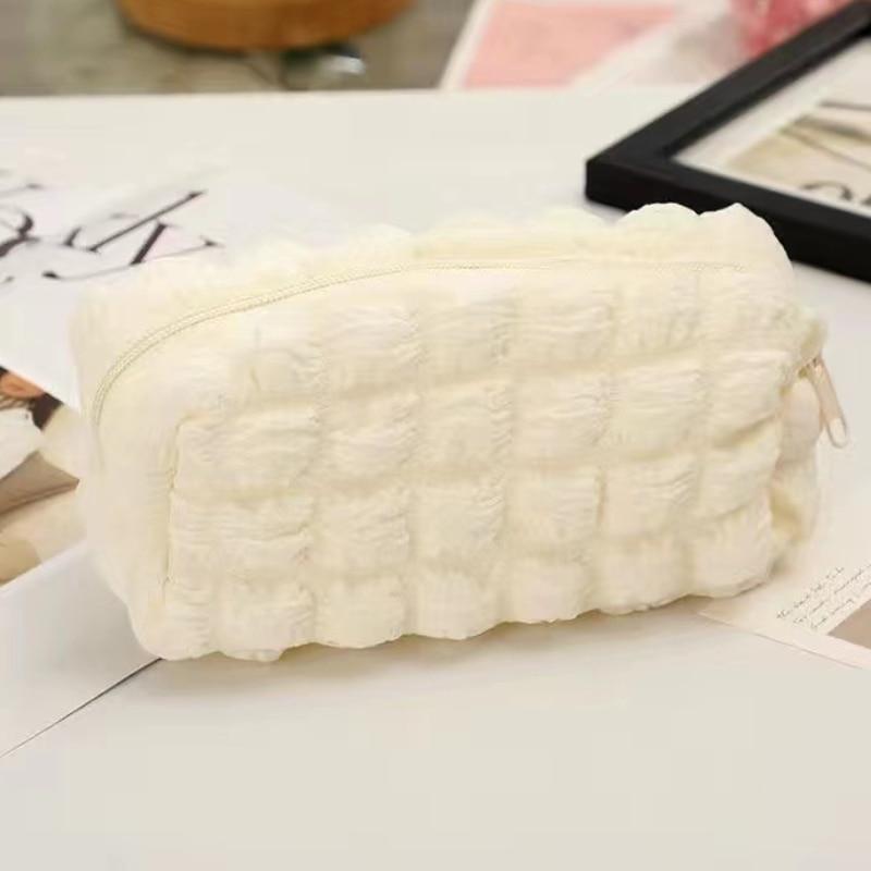 Сумка для хранения ярких цветов в полоску с цветными блоками, студенческая модная большая вместительная сумка для канцелярских принадлежностей с пузырьковым облаком, пенал, косметичка