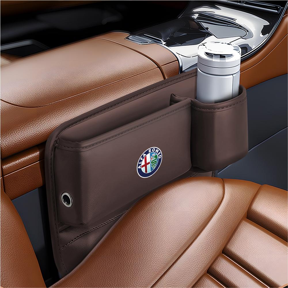For Alfa Romeo Car Seat Sewn Gap Crevice Slot Storage Box Cup Holder For Alfa Romeo 4C 159 Spider Giulia Giulietta 156 Mito 147