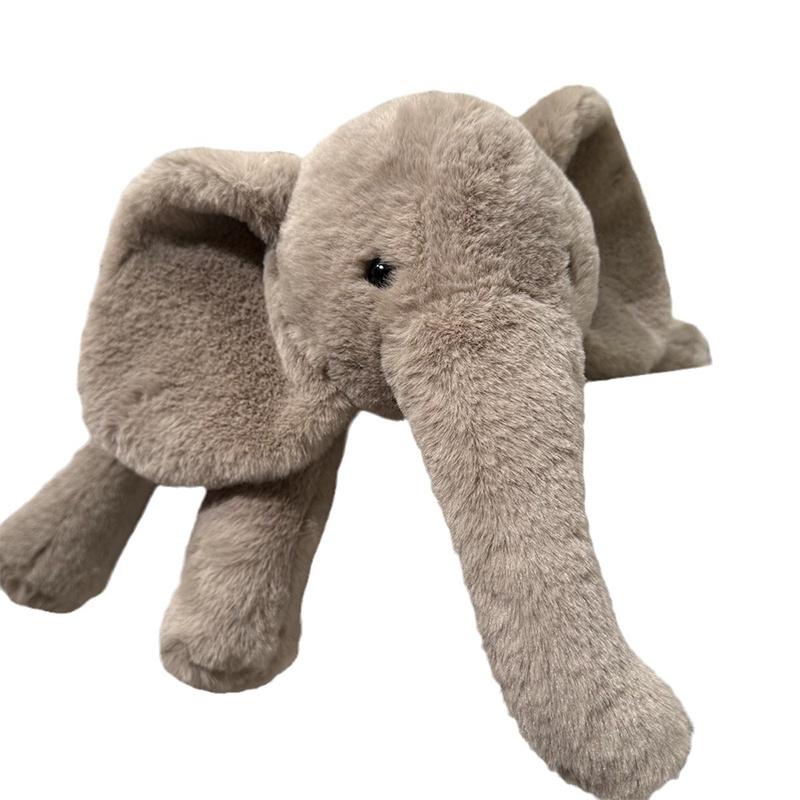 Мягкая и реалистичная плюшевая игрушка слон серого и белого цвета для младенцев и детей