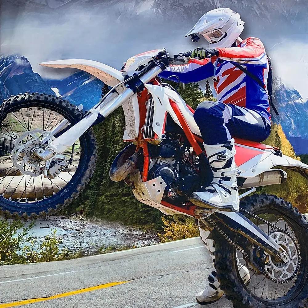 Комплект постельного белья Dirt Bike Motocross Racing для детей и подростков в экстремальном спортивном стиле из полиэстера Постельное белье Double Queen King