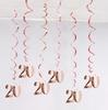 6Pcs/lot Happy Birthday Swirls Decoration 16 20 21 30 40 50 60 70 Years Rose Gold PVC Birthday Party Decorations Supplies