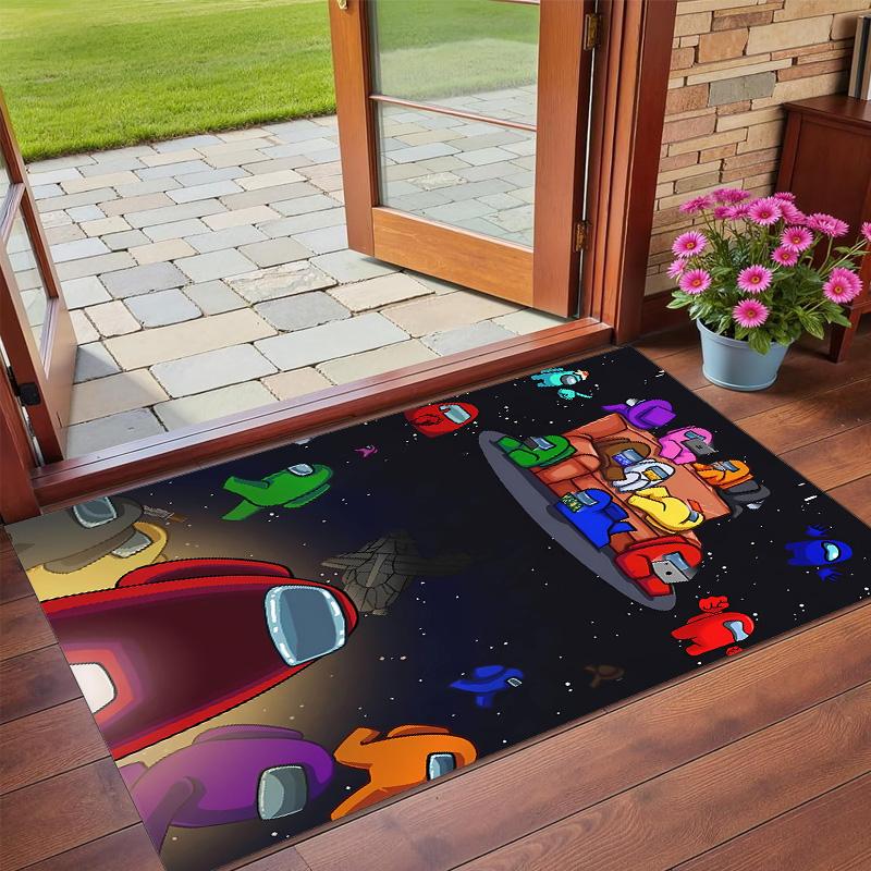 Anti‑Slip Crystal Velvet Floor Rug, Among Us Design Carpet for Indoor Living Bedroom Home Decoration