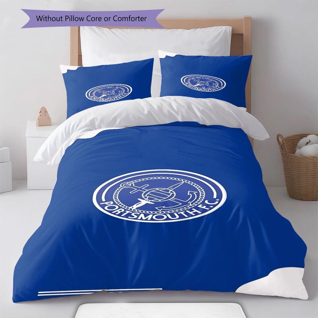 Pompey logo Bedding Quilt Set Quilt Cover Pillowcase Home Decoration Birthday Gift (1 * duvet cover + 2 * pillowcase, without core)