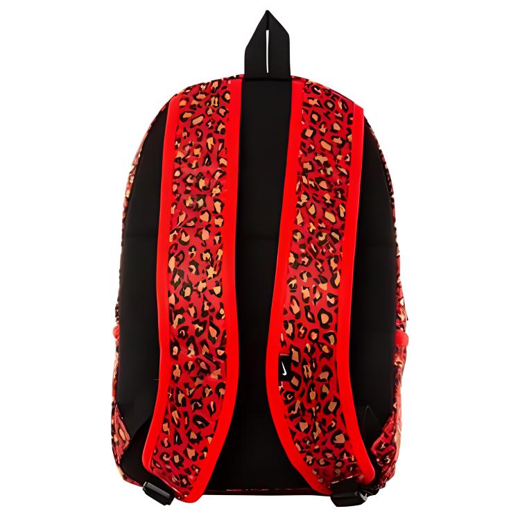 Nike Polyester Backpack Regular Unisex Red Leopard Print Casual BA5761-634