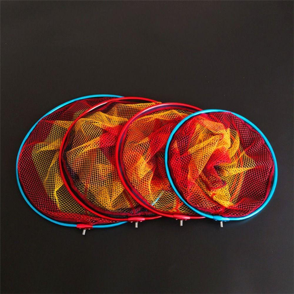 Foldable Mesh Fishing Nets Head Fishing Scoop Landing Net Fishing Hand Net Outdoor Fish Catching