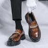 Men Loafer Dress Elevator Shoes Height Increase Punk Leather Thick Sole Creepers Platform Shoes