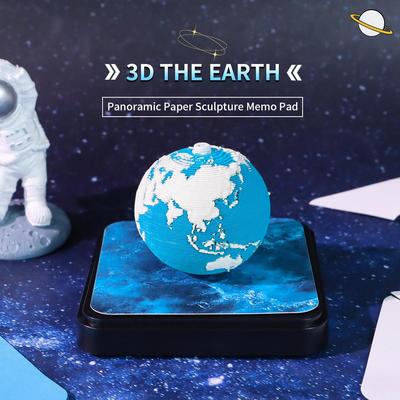 3D Календарь-отрывной лист Земля 2025 Блокнот 3D Часы-Земля Календарь с клейкими заметками Календарная бумага Резьба по дереву Планировщик