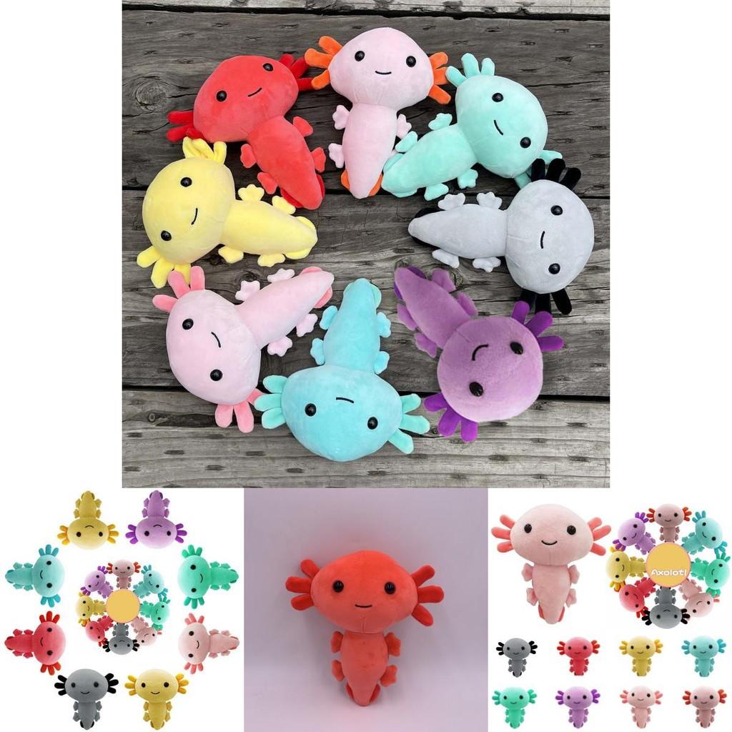 Кавайная плюшевая кукла аксолотль для детей, мягкая и приятная на ощупь игрушка-подушка с мультяшным персонажем