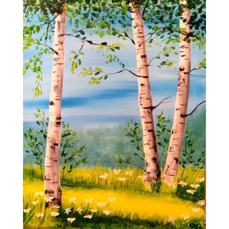 DIY Forest Tree 5D Diamond Painting Full Round Drill Scenic Diamond Embroidery Cross Stitch Mosaic Kits Wall Art Home Decor