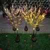 Solar Lavender Outside Garden Lawn Lights Fake Flowers Pathway Light For Christmas Patio Yard Wedding Holiday Decoration
