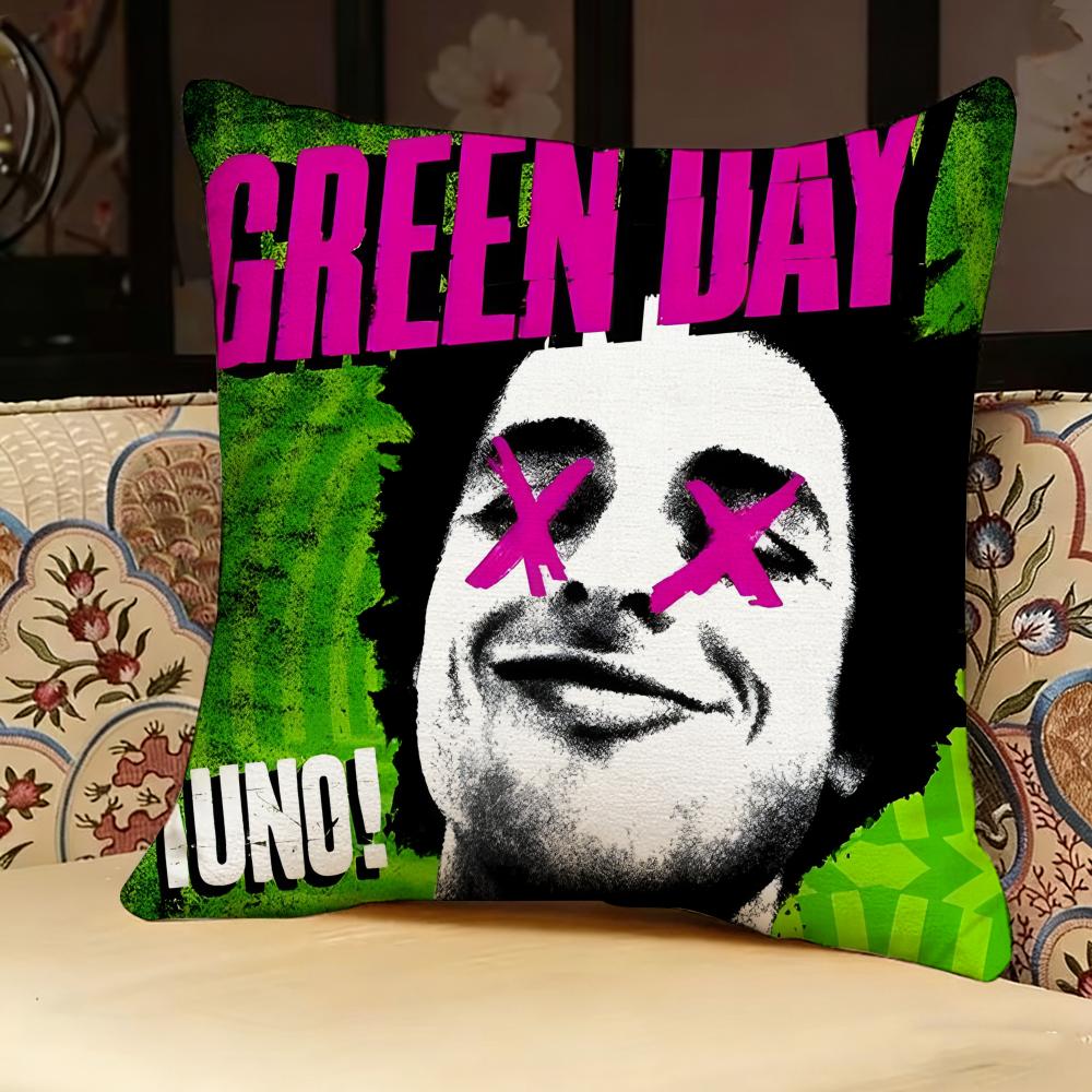 GGreen ROCK Day BAND Pillow Case Pillowcase Doublesided Printed Sofa Cushion Bedroom Headboard Pillow