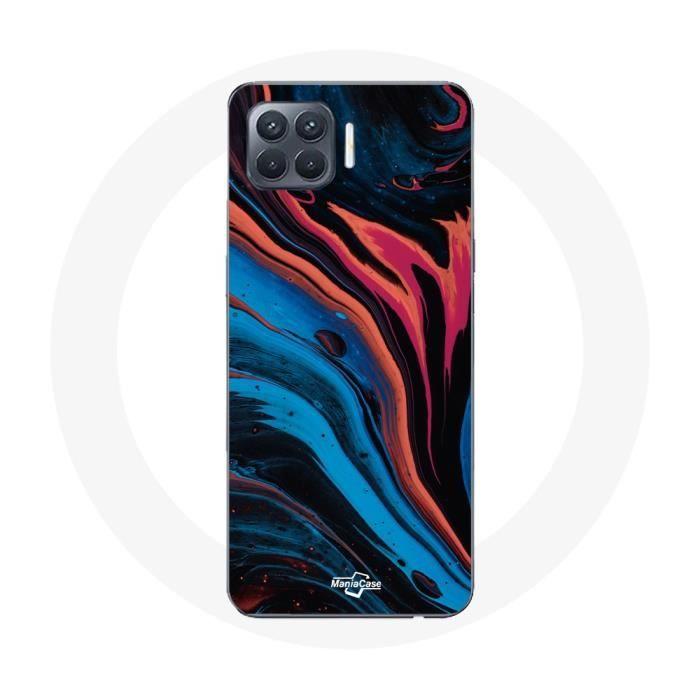 Coque pour Oppo A93 Texture abstraite bleu noir rouge