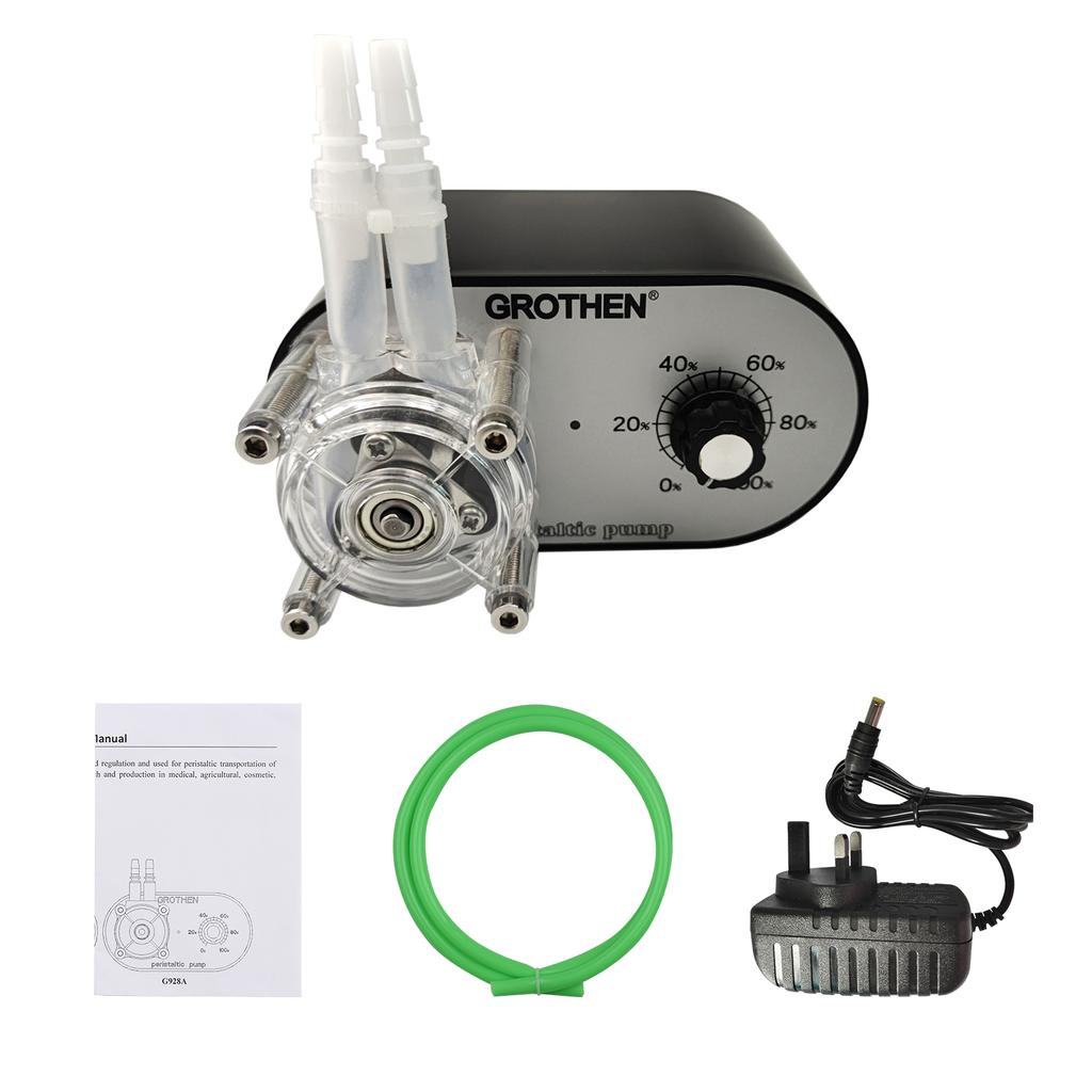 Перистальтический насос GROTHEN G328A, 100–240 В, 114–500 мл/мин, регулируемый, высокая скорость потока, пищевой платиновый