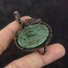 Подвеска из мха и пренита, подвеска из медной проволоки, ручная работа, подвеска из настоящего драгоценного камня, ювелирное изделие, обернутое медной проволокой, уникальный кулон, подарок для жены