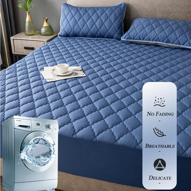 Домашняя дышащая простыня из полиэстера и хлопка, плюшевая простыня королевского размера, подходит для защитного чехла для матраса высотой 5-30 см