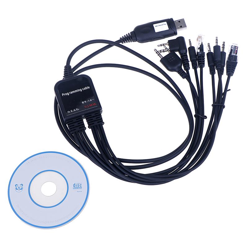 8 в 1 компьютерный USB-кабель для программирования для портативной автомобильной рации