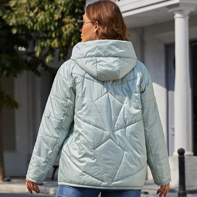 Coat Astrid Spring Short Splicing Warm With Hooded Zipper Jacket Casual Custom Outerwear