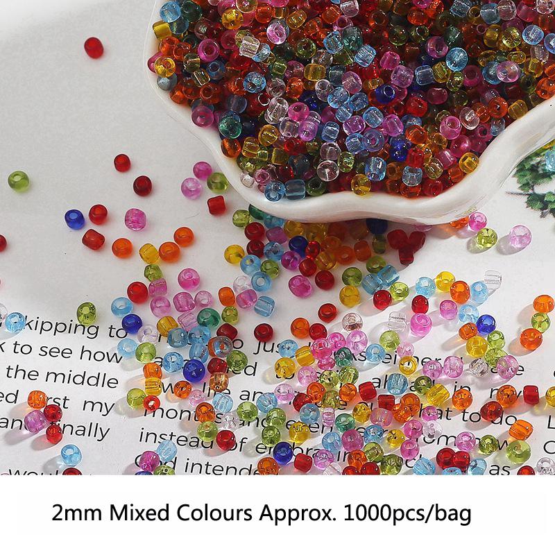 2 3 4mm Glass Filled Silver Mixed Color Rice Beads Handmade Diy Ring Earrings Bracelet Tassel Loose Beads Jewelry Materials Beads for Jewelry Making