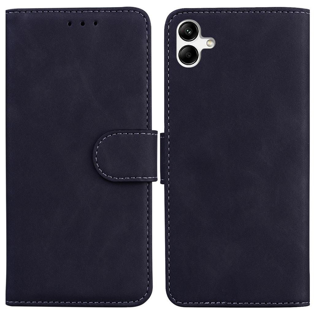 For Samsung Galaxy A04e 4G/F04 4G/M04 4G Phone Wallet Case Solid Color PU Leather Stand Cover