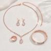BLINGBAY Women's Jewelry Set Sweet Romantic Retro Fashion Wedding Accessories Rhinestone Earrings Necklace Bracelet Set Girls Modern Jewelry Gift