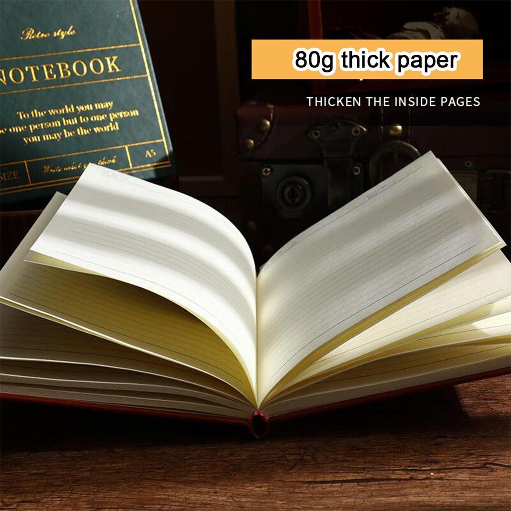 A5 Leather Student Subject Notebook, Diary, Lined Pages, Business Meeting Record Book, Notepad, Travel Log, 120 Sheets 240 Pages