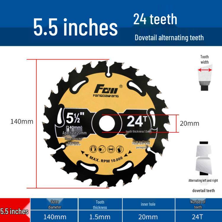 Multi-Size Lithium Electric Saw Blades: 4, 5, 5.5, 6 Inches with 125mm & 140mm Woodworking and Alloy Blades for Template Woodwork