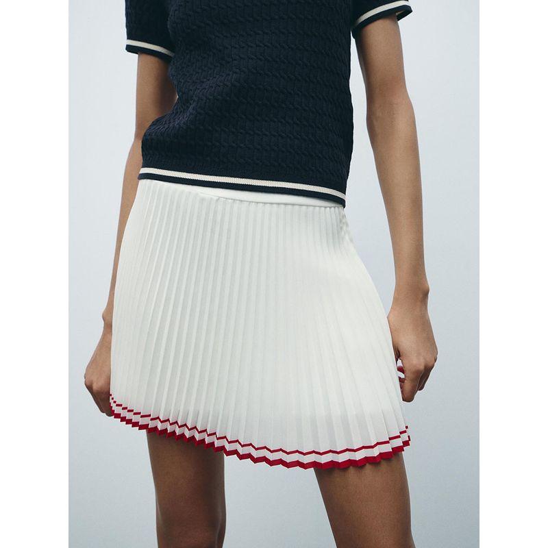 Za2025 Spring New Women's Clothing Elegant Slim Looking All-Match Small Pleated Mid Waist Mini Skirt 5427408 251