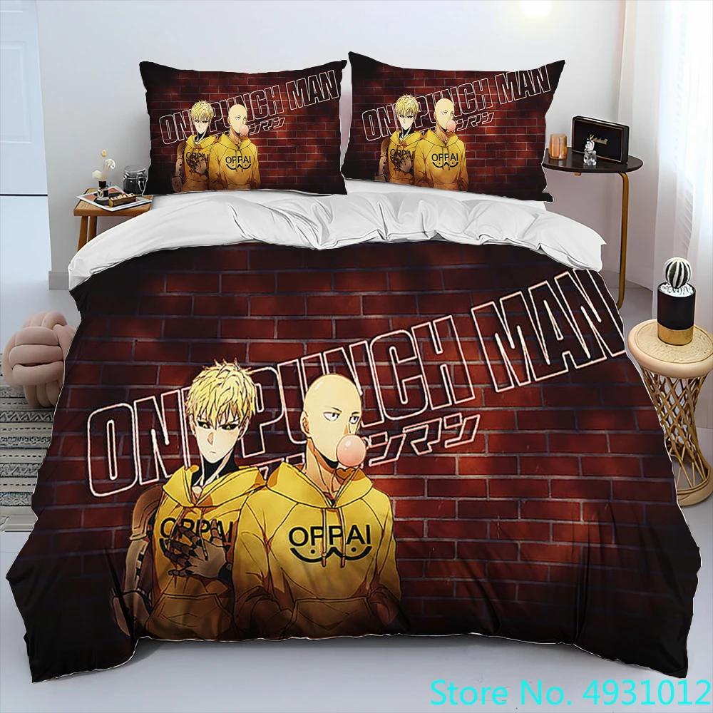 ONE PUNCH MAN Anime Cartoon Bedding Set Duvet Cover Bed Set Quilt Cover Pillowcase,king Queen Size Bedding Set Kids Gift