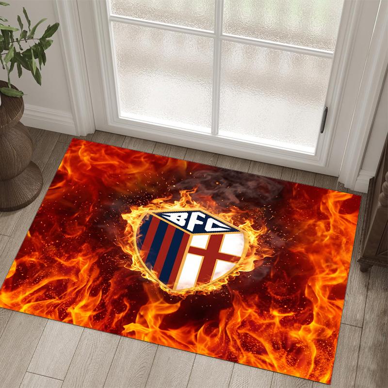 Bologna FC Design Crystal Velvet Carpet Cozy Non?Slip Printed Rug For Bedroom Living Room Entrance