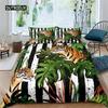 Пододеяльник с пальмовыми листьями, банановые листья, пододеяльник, гавайские тропические листья, комплект постельного белья, зеленые листья, ветки, пододеяльник, женский комплект из трех предметов