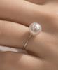 Helene Jewelry Кольцо Miss из стерлингового серебра 925 пробы со Swarovski 9 мм и кольцо Серебряная нить (Тип Б)