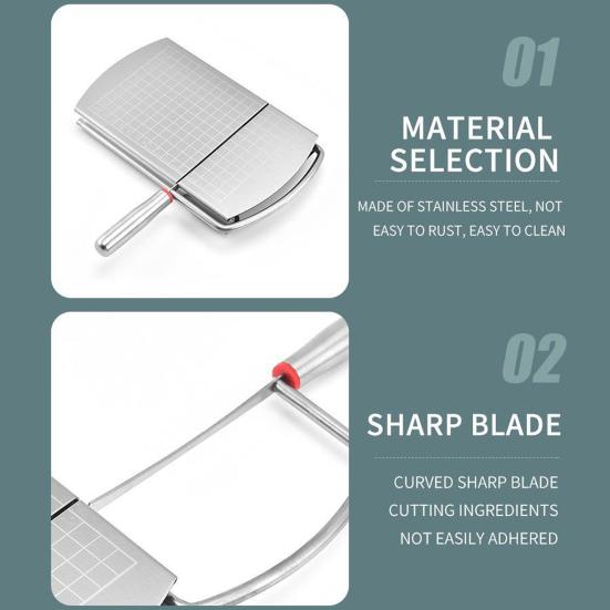 Режущая доска для нарезки сыра из нержавеющей стали для блоков сыра, масла, овощей, точная решетка