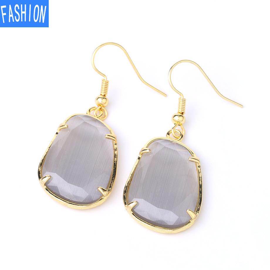 Геометрические серьги с натуральными кристаллами, комплект когтей, золотые серьги с подвесками в форме орлов