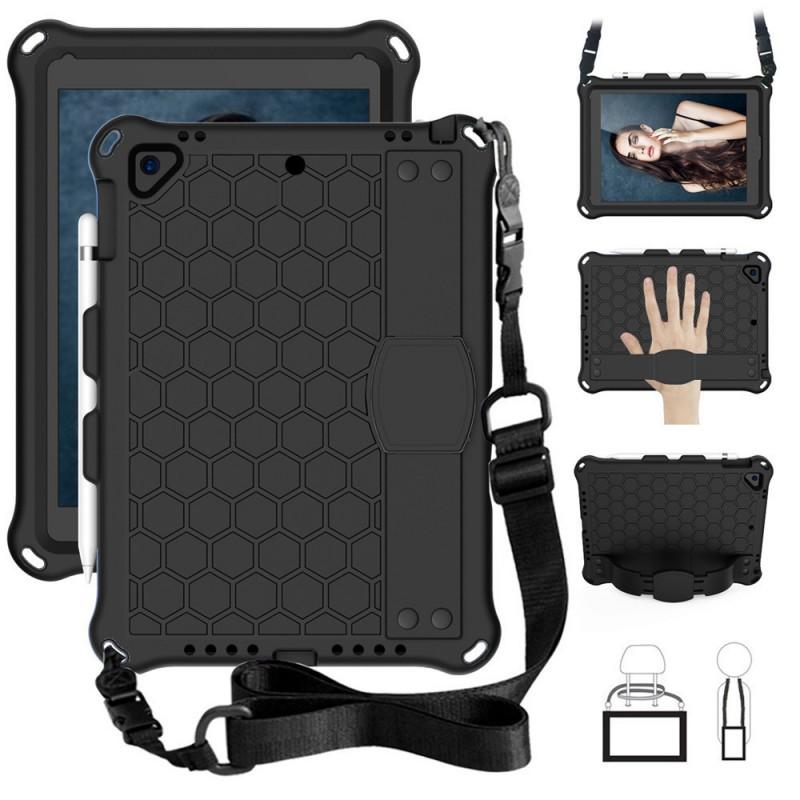 IPad 11th Gen 10.2 Inch TPE Honeycomb Case With Strap Stand Function Portable Cover 9.7
