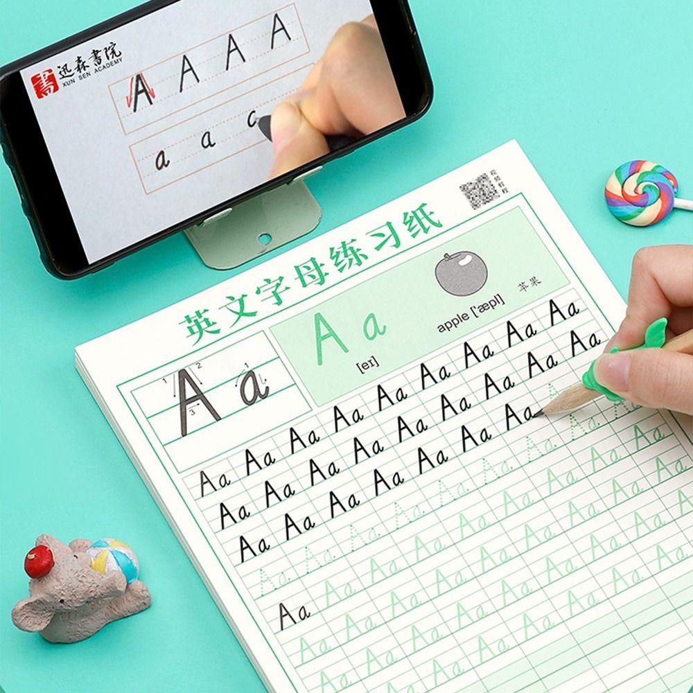 Почерк, английская каллиграфическая бумага, образовательные алфавиты, тетрадь, канцелярские принадлежности