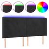 Vidaxl Zagłówek Do Łóżka Z Led, Czarny, 163X16X118/128 Cm, Aksamit