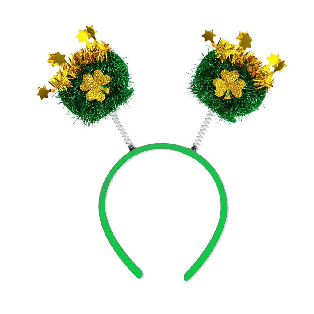 Взрослая ирландская повязка на голову с пайетками, трилистником/бантом, блестящей пудрой, повязка на голову на День святого Патрика, карнавальный обруч для волос