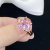 BELLA BOX Розовое модное простое кольцо с цирконием для женщин, ювелирные изделия для девочек, подарок на вечеринку с камнем в форме воды, подарок для свадебной вечеринки