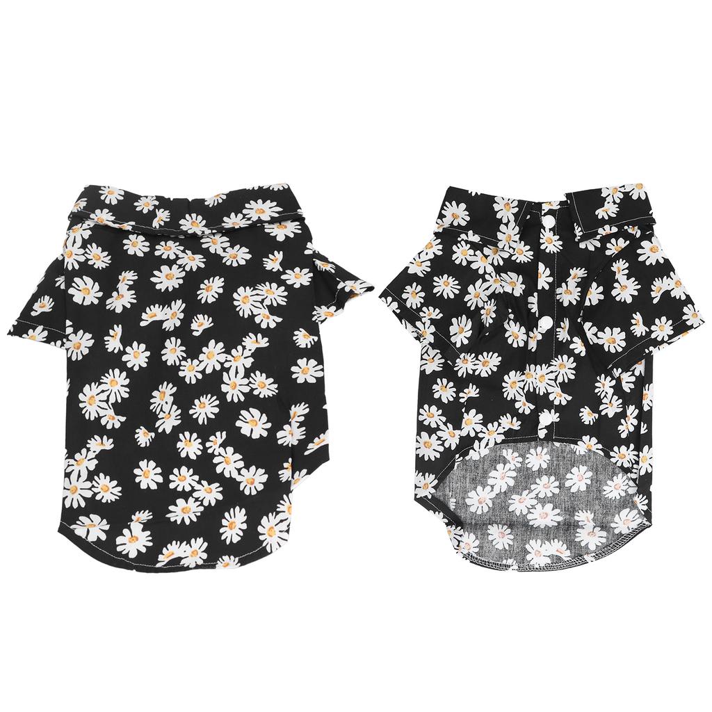 Daisy Print Dog Shirt Soft Breathable Flexible Pet T Shirt for Small Dogs and Cats