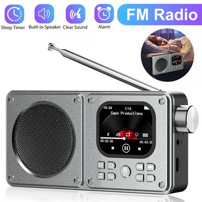Беспроводные Bluetooth 5.4 Динамики 87,5-108 МГц Портативное FM-радио Радио для улицы MP3-плеер Поддержка Наушников TF-карты Видеочасы