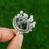 Gift For Women Promise Adjustable Ring 925 Silver Natural Silver Leaf Jasper